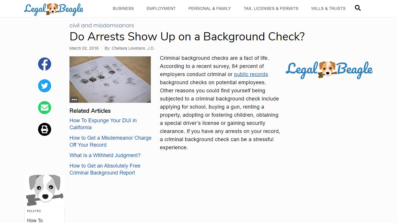 Do Arrests Show Up on a Background Check? | Legal Beagle